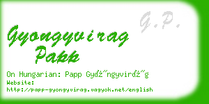 gyongyvirag papp business card